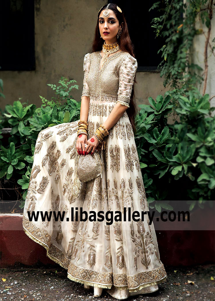 Ivory Daisy Bridal Pishwas For Brides Who Want The Chic Modern Look