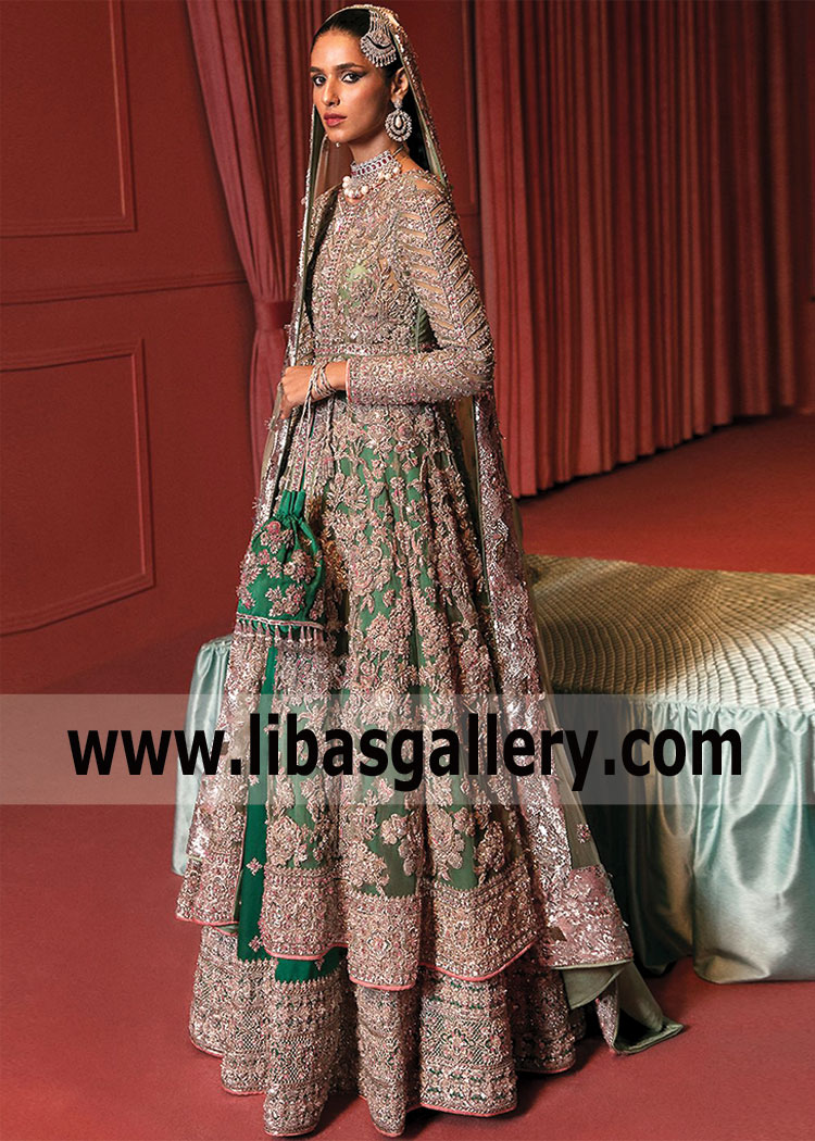 Pakistani Bridal Dresses Hussain Rehar Bridal Lehenga Collection Saudi Arabia Jeddah Dammam