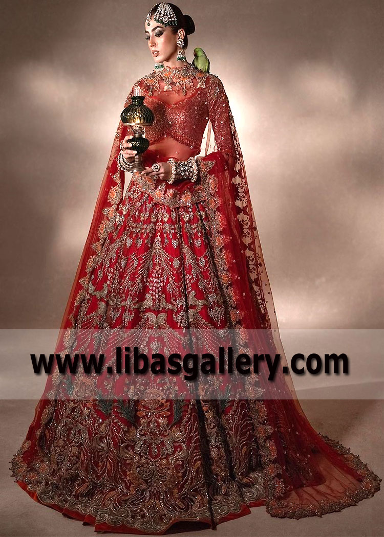 Passionate Red Celia Bridal Lehenga Dress