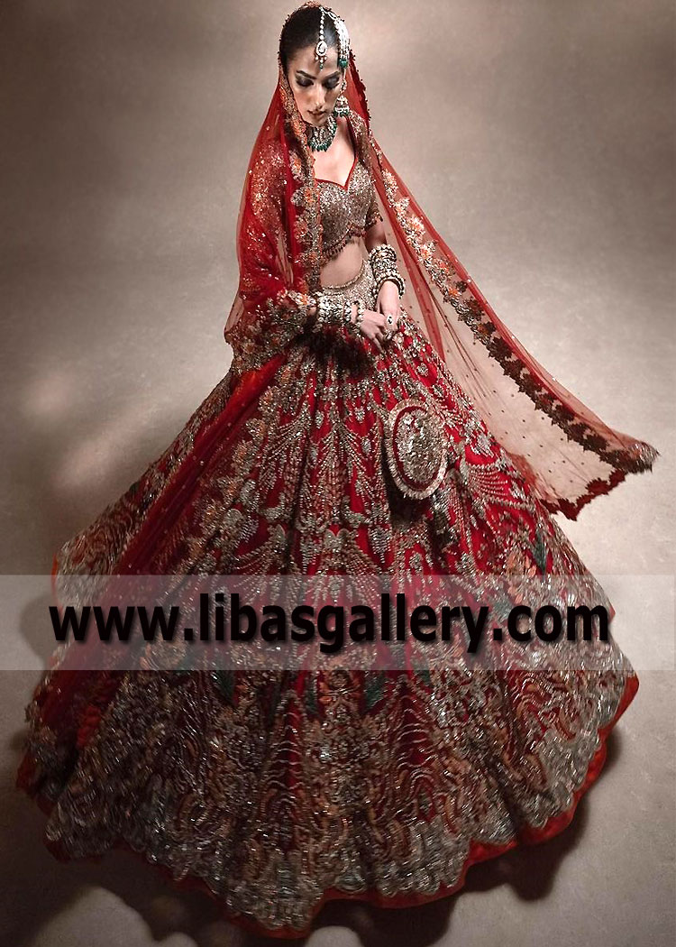 Passionate Red Celia Bridal Lehenga Dress