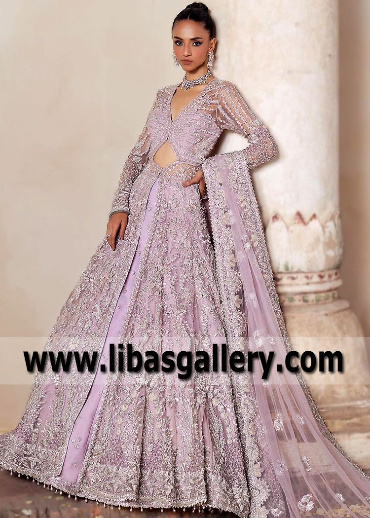 Digital Lavender Rosa Walima Dress
