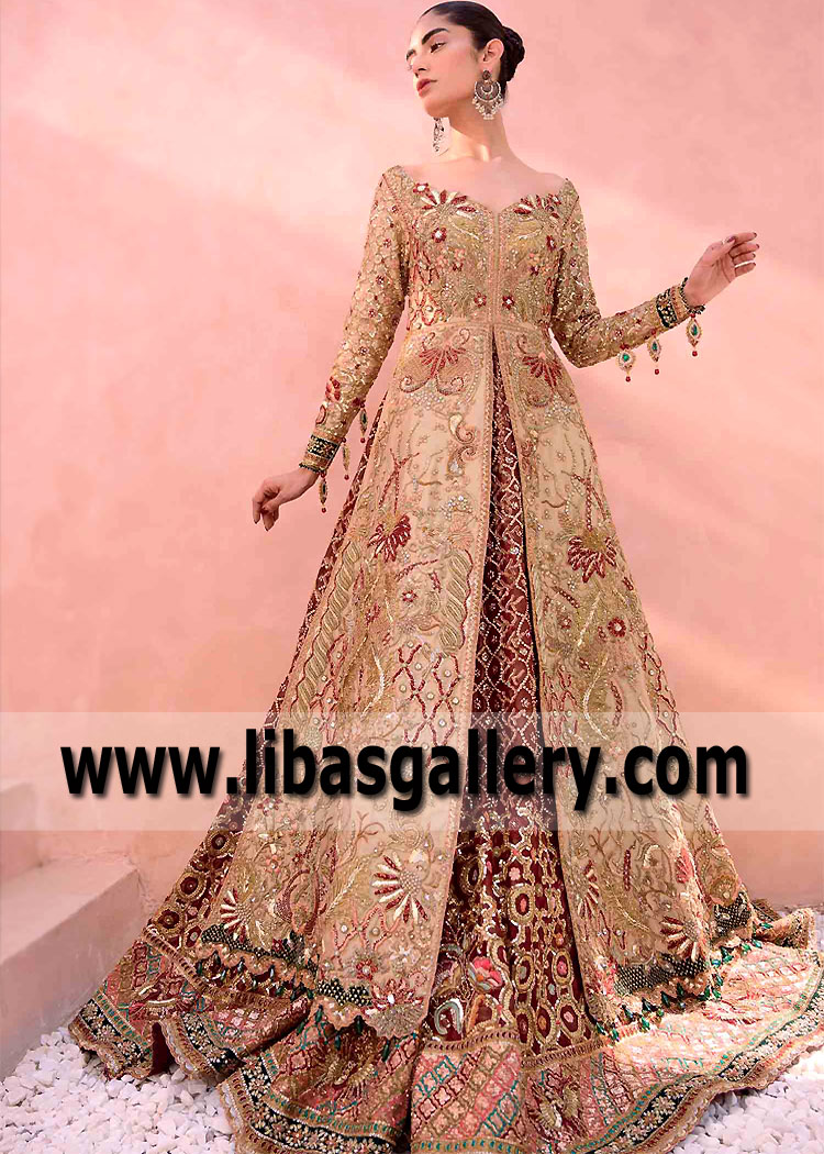Designer Pakistani Lehenga Gown Bridal Dress #BN1071 | Bridal dress design,  Bridal dresses, Lehenga gown