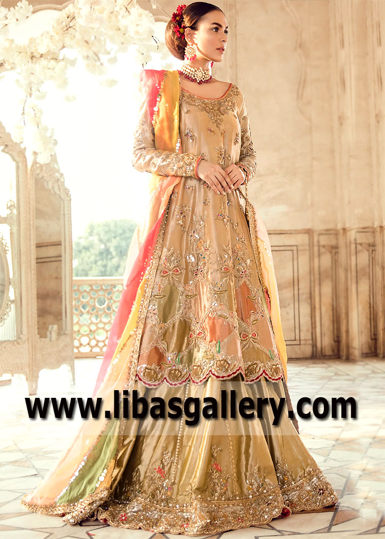 Majestic French Marigold Chata Patti Wedding Dress