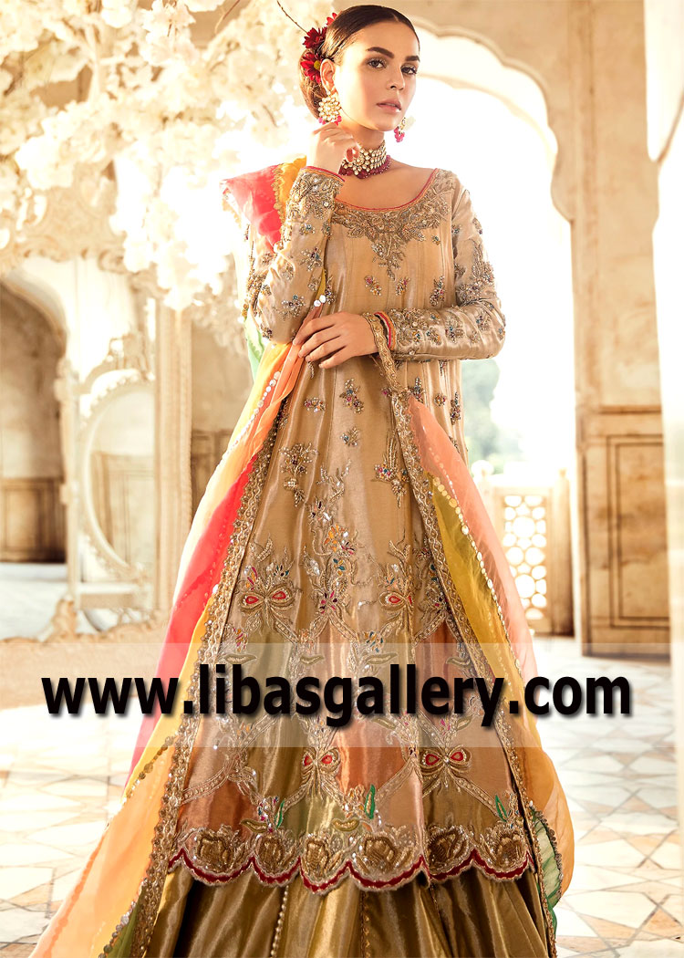 Majestic French Marigold Chata Patti Wedding Dress
