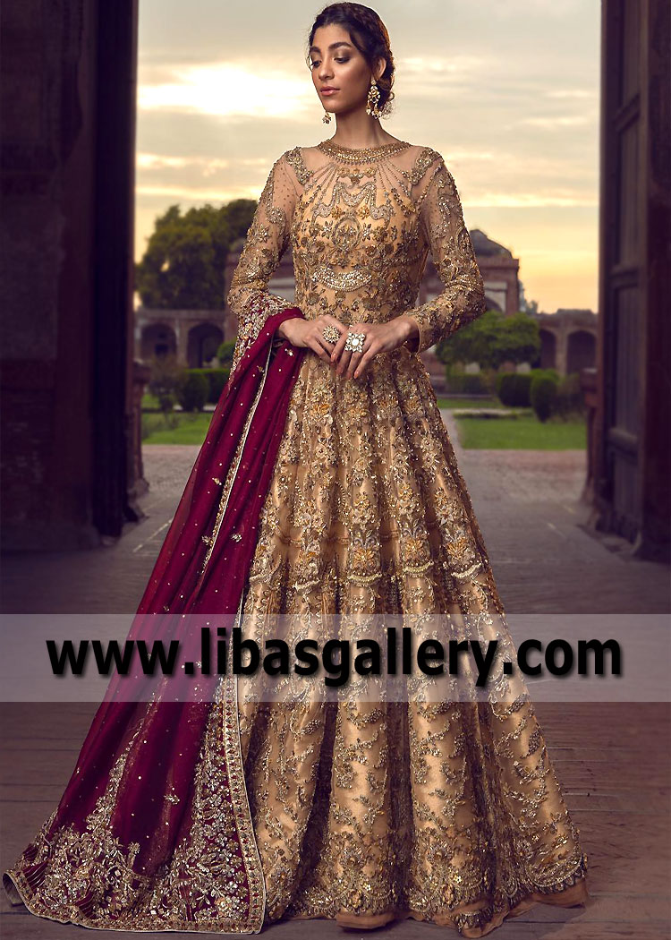 Indian Pakistani Designer Wedding Gown Garden City Michigan USA Latest Bridal Wedding Gown