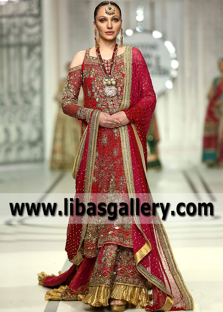 Cardinal Tulipa Designer Bridal Lehenga