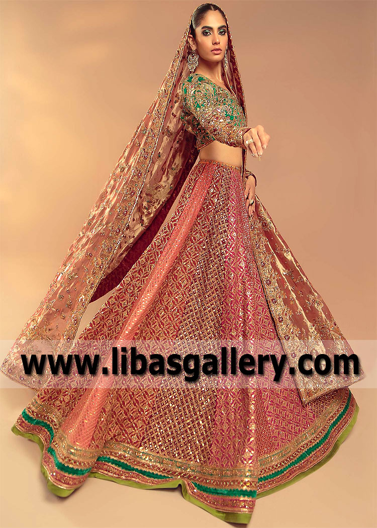 Pakistani Lehenga Choli Wedding Dresses Manhattan New York USA Tena Durrani Lehenga Choli Wedding Dresses