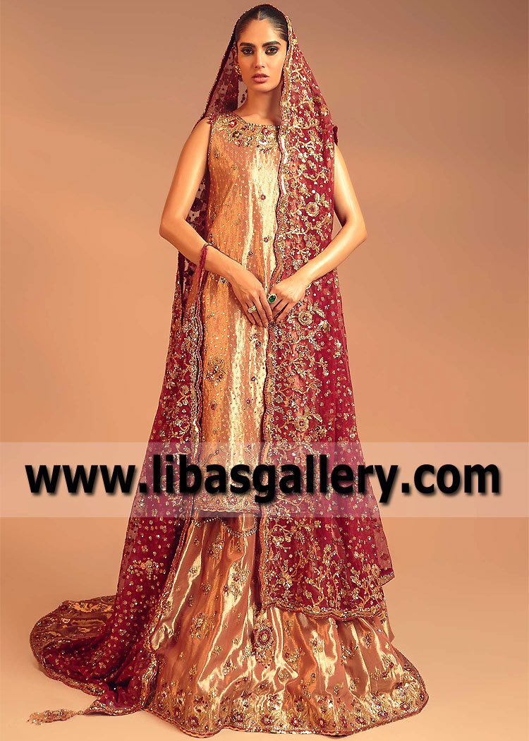 Indian Pakistani Wedding Bridal Lehenga UK USA Canada Tena Durrani Wedding Reception Bridal Lehenga