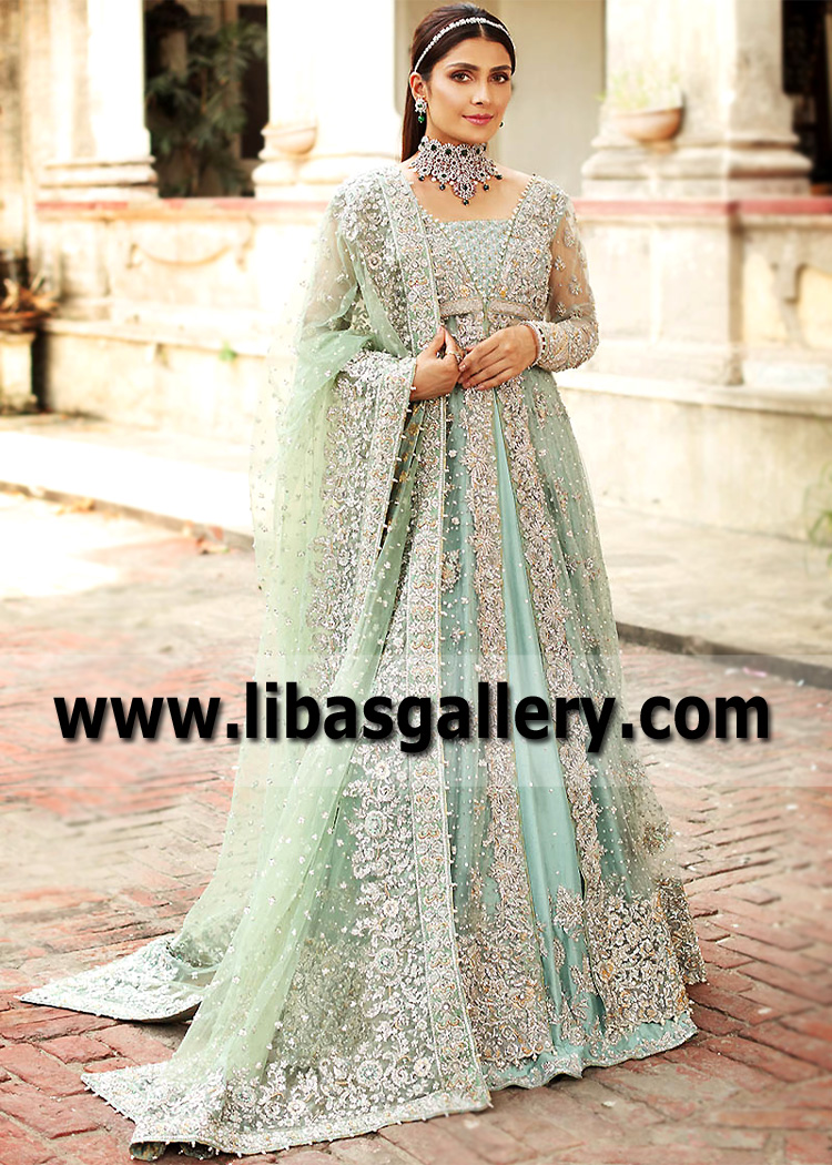 Seafoam Tourmaline Wedding Gown and Lehenga