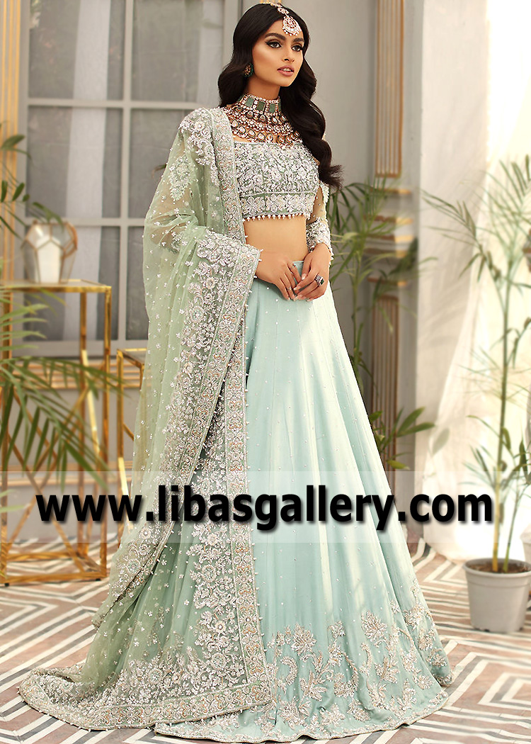Rare Vivid Blue Tourmaline Lehenga Choli