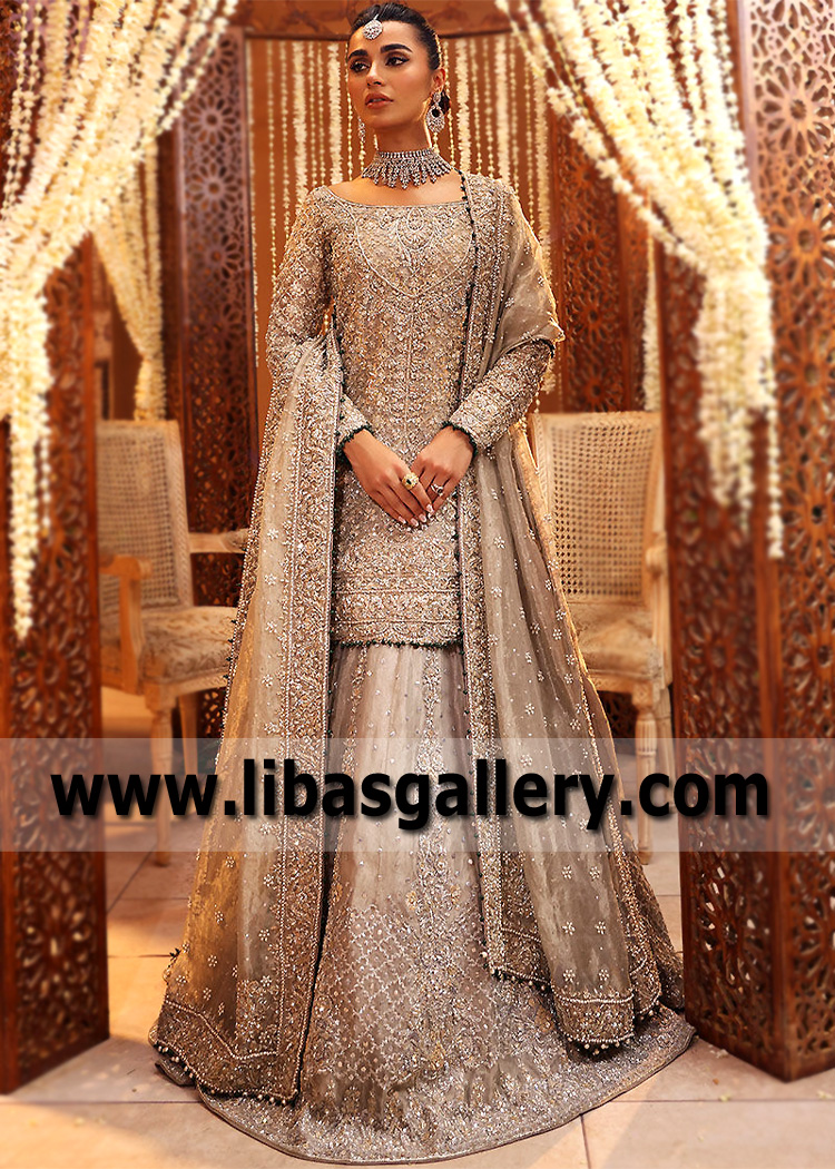 Pale Silver Goshenite Lehenga