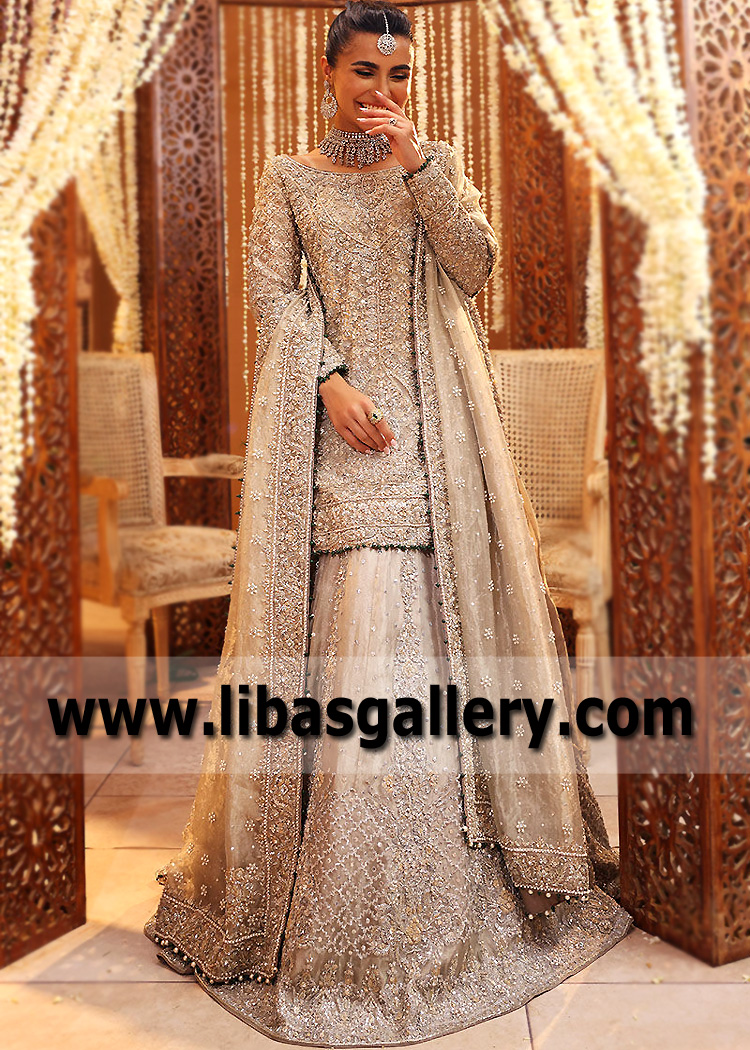 Pale Silver Goshenite Lehenga
