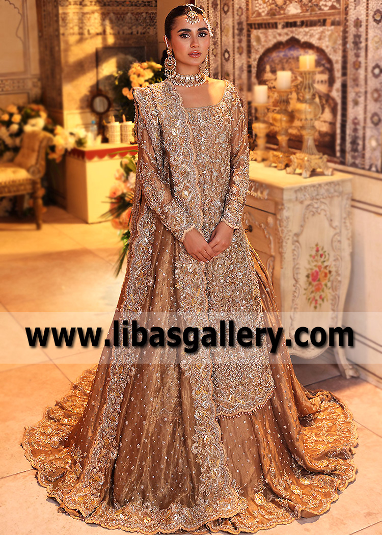 Metallic Gold Spessartite Lehenga