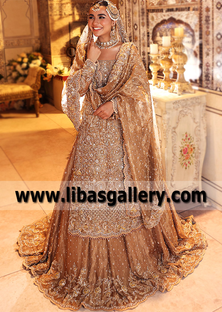 Metallic Gold Spessartite Lehenga