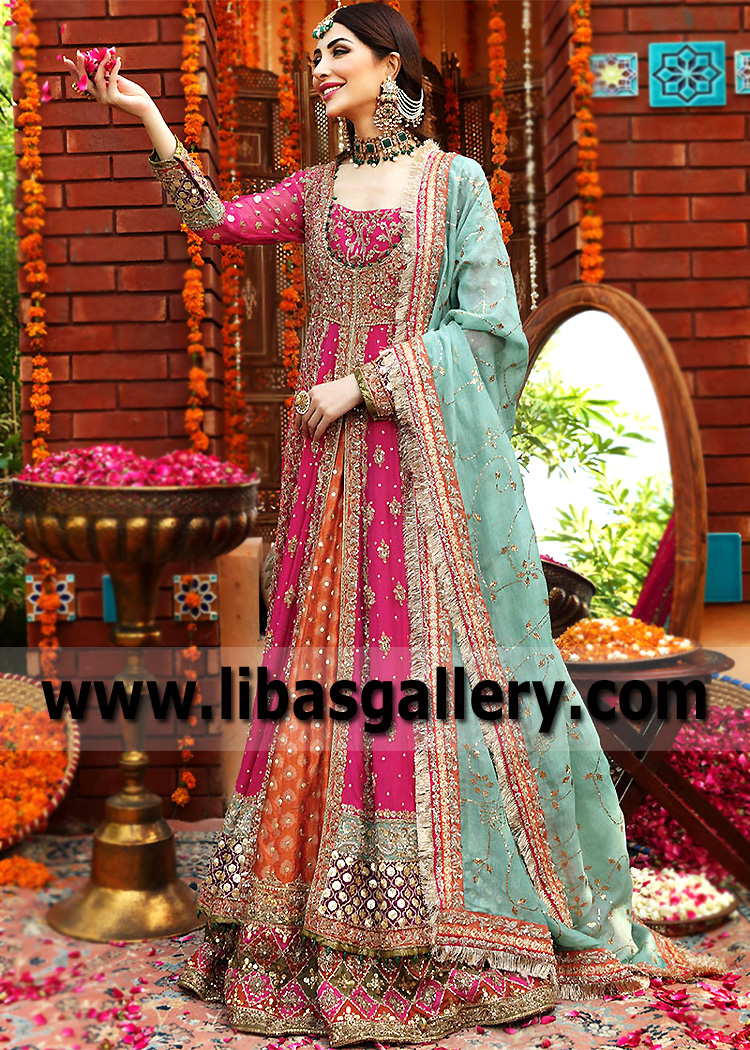 Pakistani Bridal Kalidaar Anarkali Pakistani Wedding Anarkali with Lehenga Atlanta Georgia USA dresses