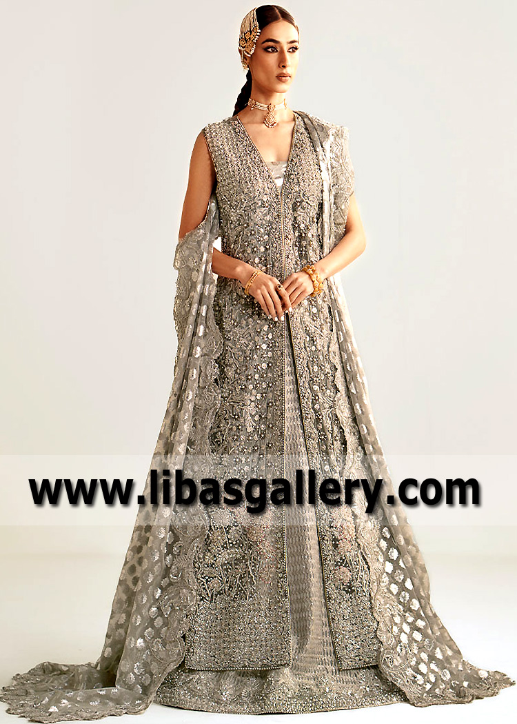 Stone Leucite Bridal Jacket with Lehenga
