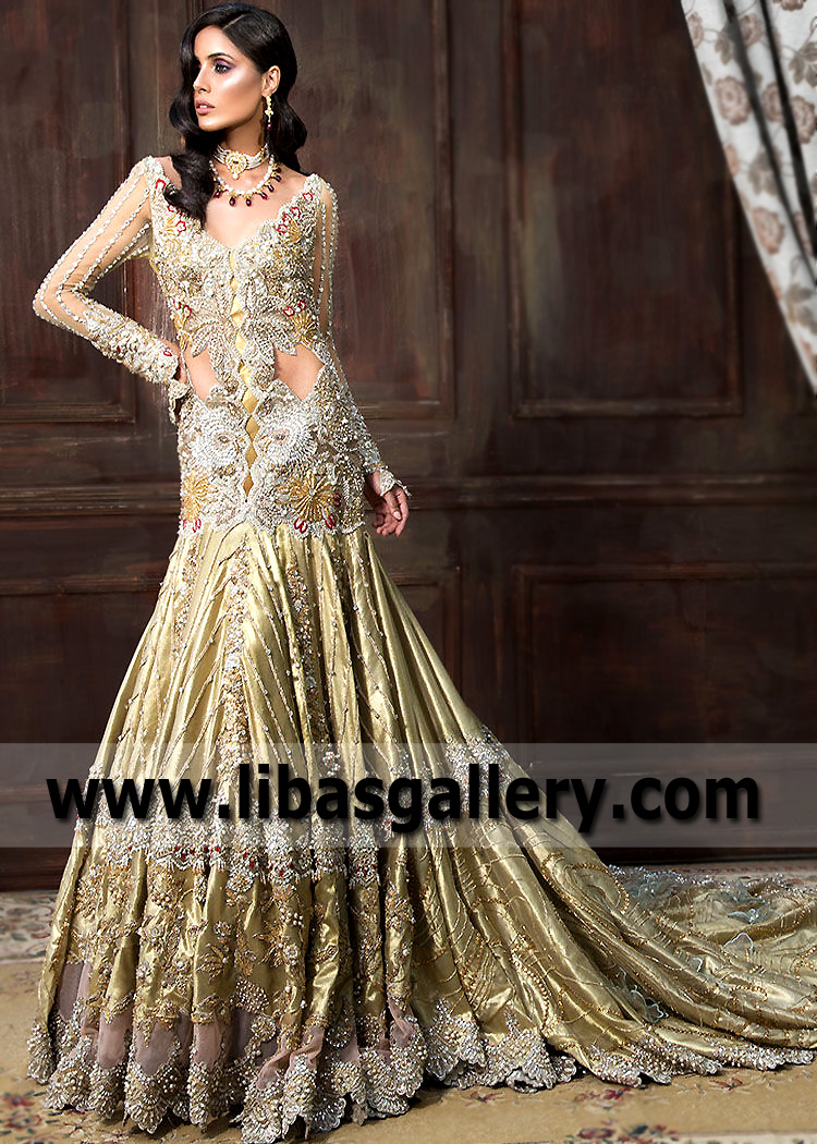 Pakistani Bridal Dress for Walima Bride 2024 Collection Latest Asian Wedding Gowns Designer Wedding Gowns