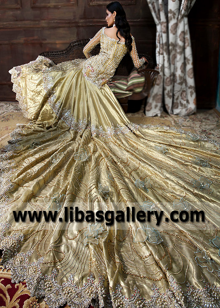 Citron Titanite Long Fairy Tale Bridal Gown