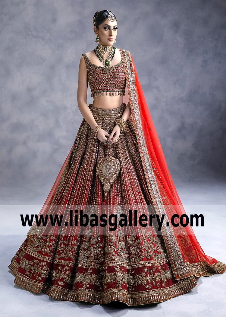 Latest Pakistani Wedding Lehenga Cholis for Rukhsati Wedding Dresses Austin Texas USA Striking Bridal Lehenga Choli
