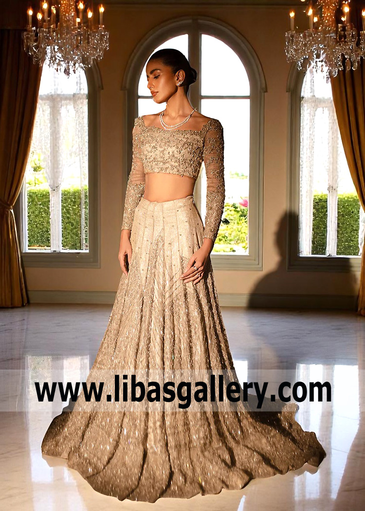 Champagne Fleur Lehenga Choli