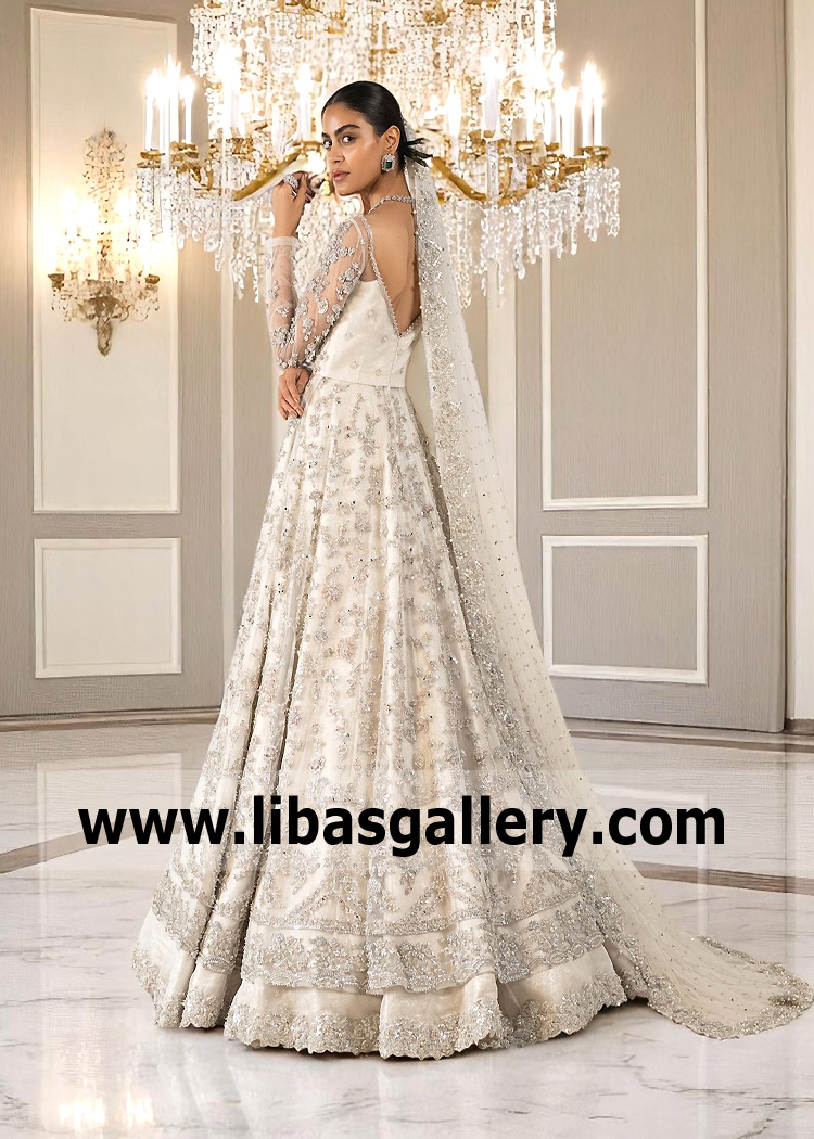 White Gladiolus Pishwas and Lehenga