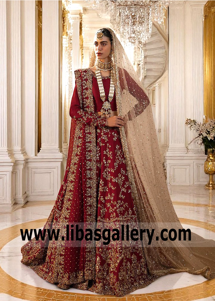 Burgundy Aster Bridal Lehenga Choli