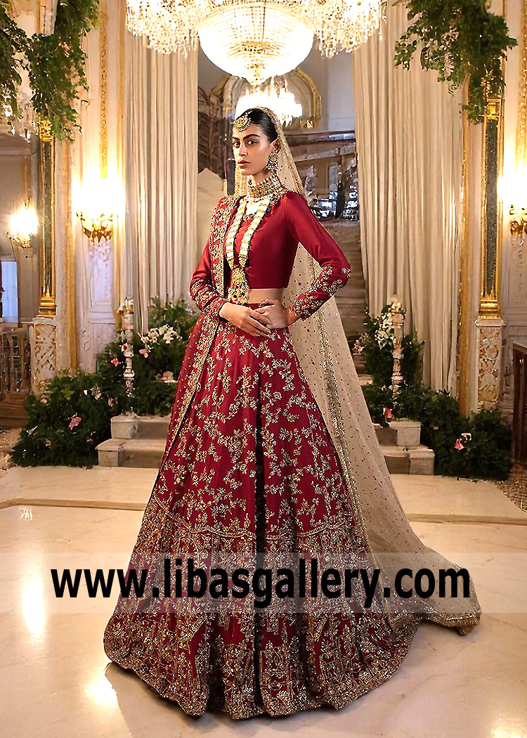 Burgundy Aster Bridal Lehenga Choli