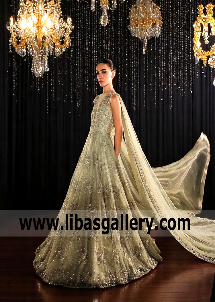 Sage Green Arum Flared Gown