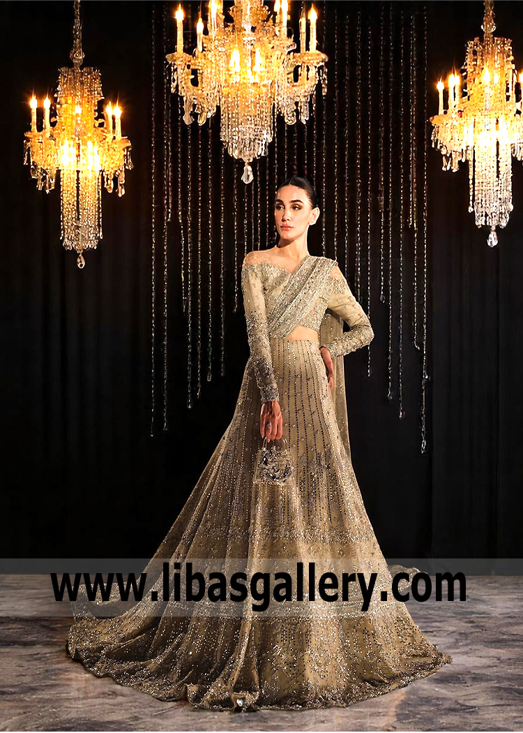 Light Golden Taupe Celosia Lehenga Dress