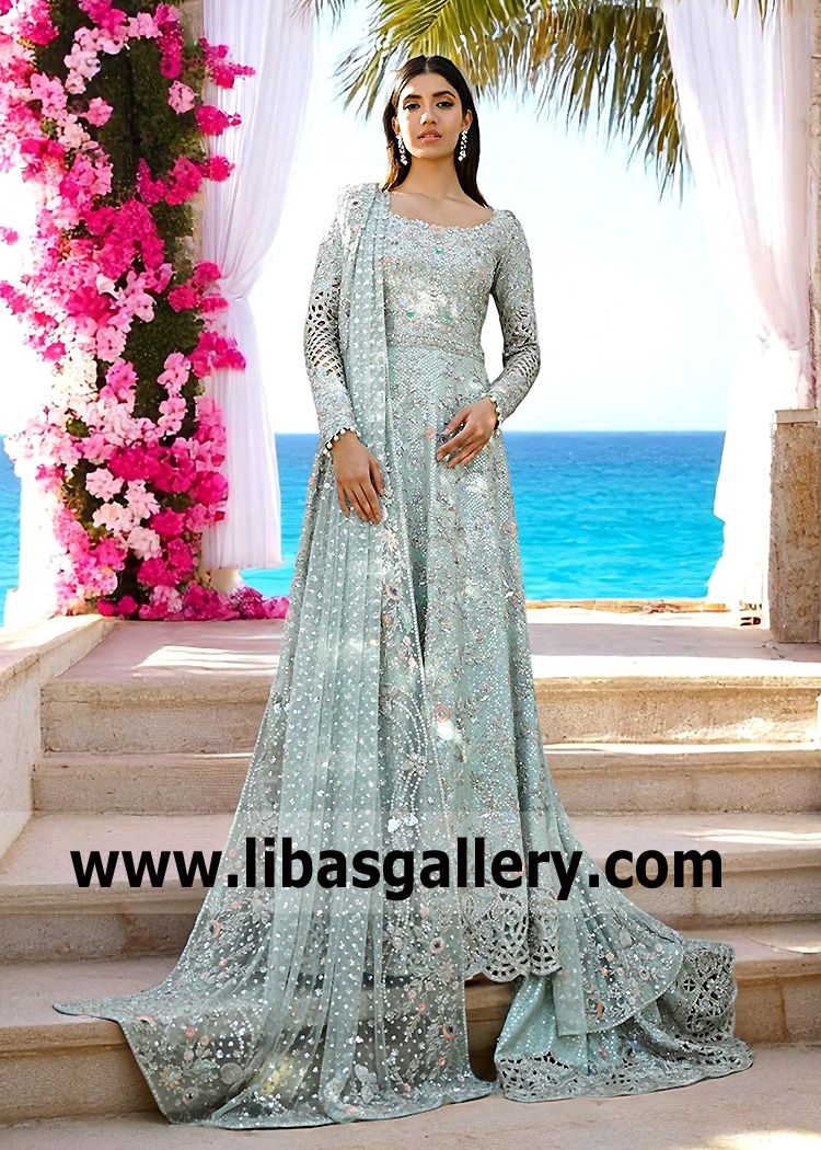 Mint Green Azalea Gown With Sweep Train