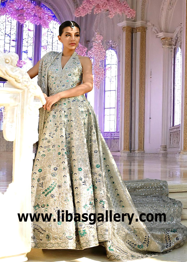 Silver Platinum Julia Backless Bridal Gown