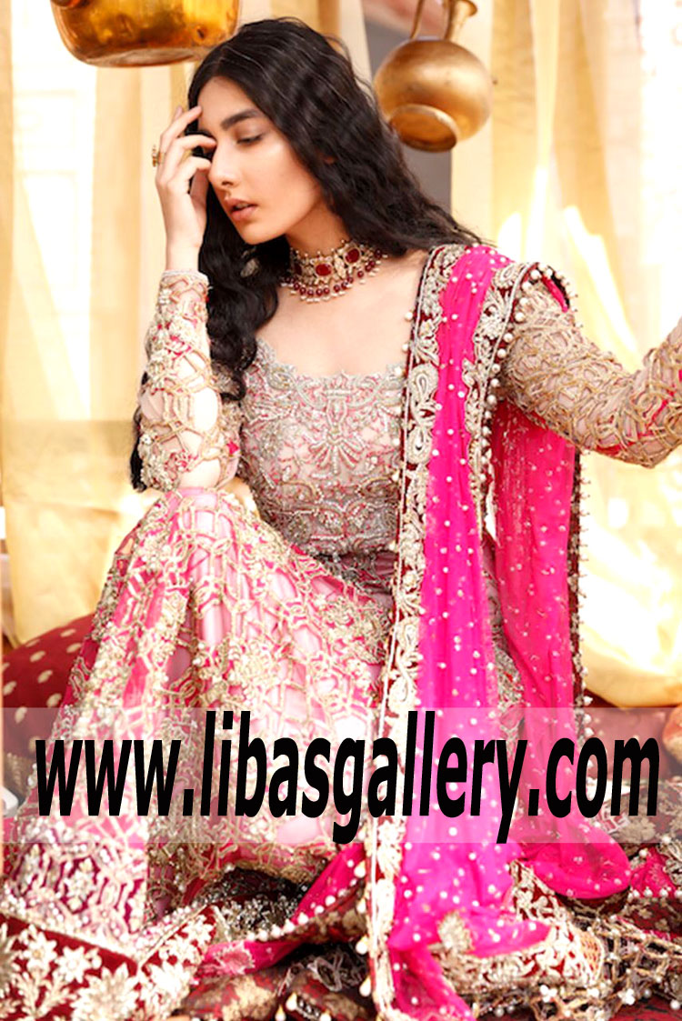 Chic Persian Pink Arum Bridal Outfit