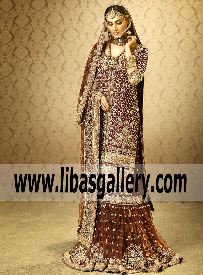 Desirable Pakistani Bridal Dress for Sale Latest Pakistani Bridal Gharara Collection Karma Pakistani Bridal Wear UK USA Canada