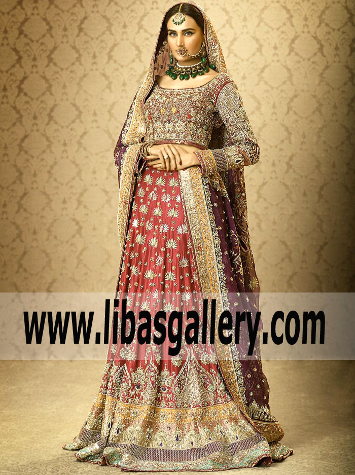 Amazing Red Multi Wedding Lehenga Dress for Brides