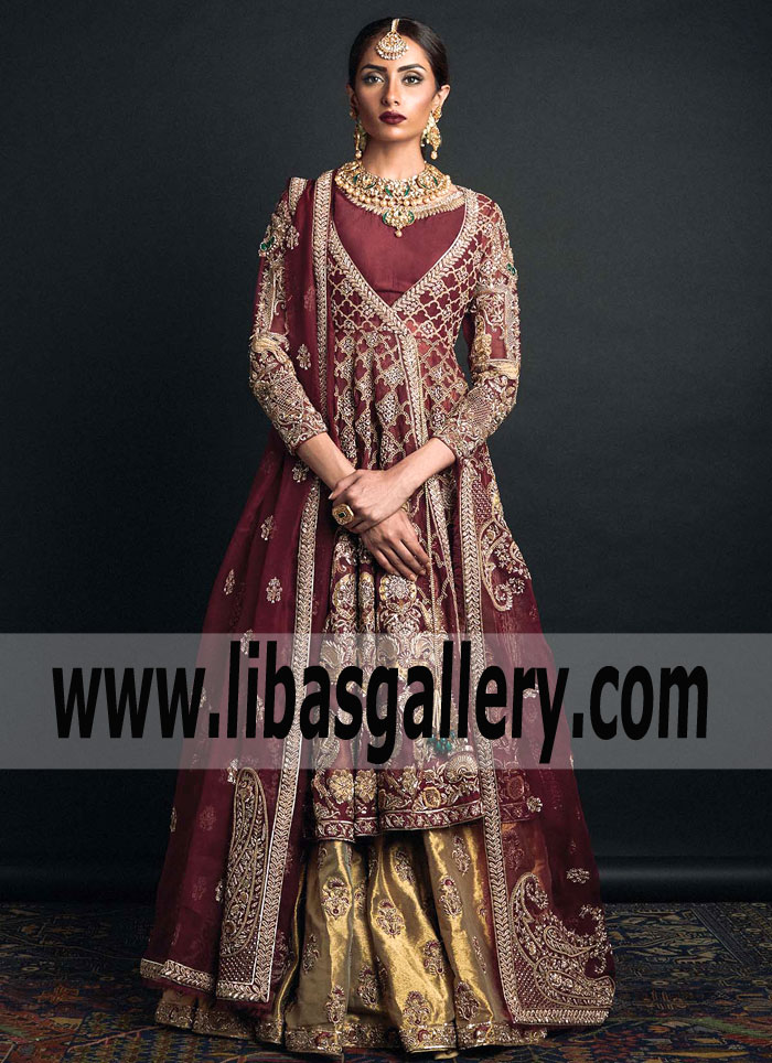 Zara Shahjahan | Bridal Angrakha Jersey City New Jersey USA Zara Shahjahan Bridal Dresses Price Range