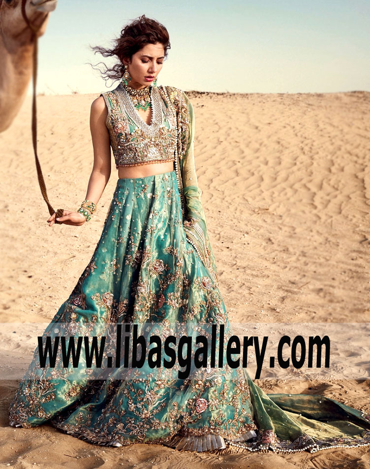 Sadaf Fawad Khan Bridal Wear Pakistani Bridal Dresses Designer Bridal Dress Lehenga Gharara Sharara UK, USA, Canada
