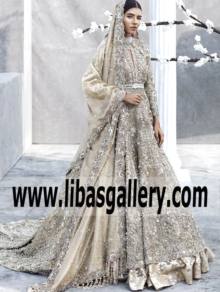 Marvelous Vanilla Bridal Wear Gown for Beautiful Brides