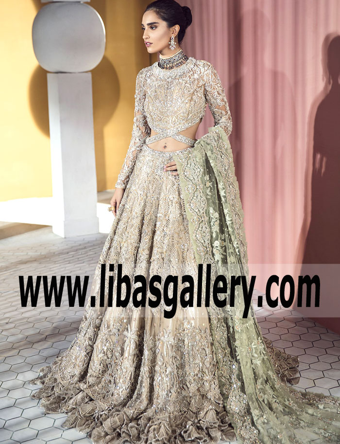 Suffuse by Sana Yasir Bridal Dresses 2018 Breathtaking Beige Cut-Out ...