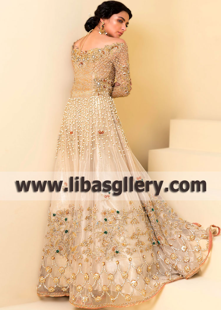 Supremely Stylish Champagne Tansy Wedding Gown