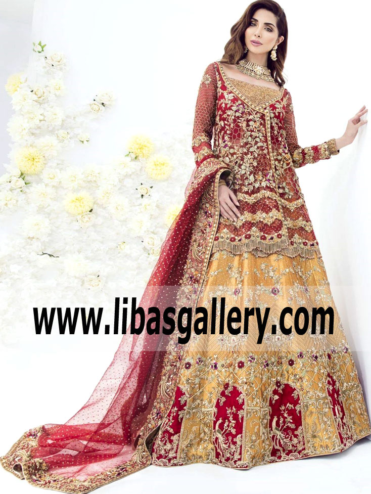 Supremely elegant Red Bridal Dress for Wedding