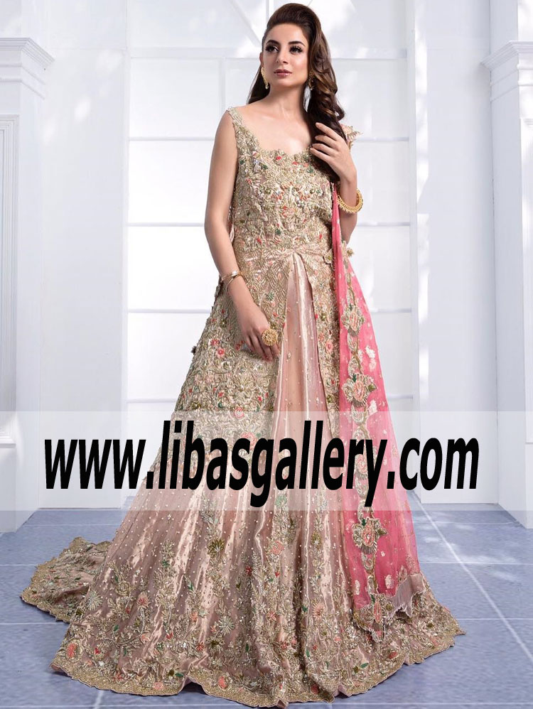 Spectacular Classic Style Tea Rose Wedding Dress