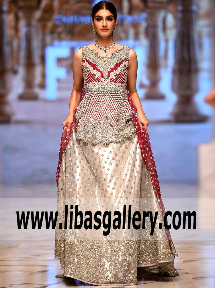 Latest Bridal Peplum for Walima Pakistani Designer Zainab Chottani Bridal Lehena for Reception