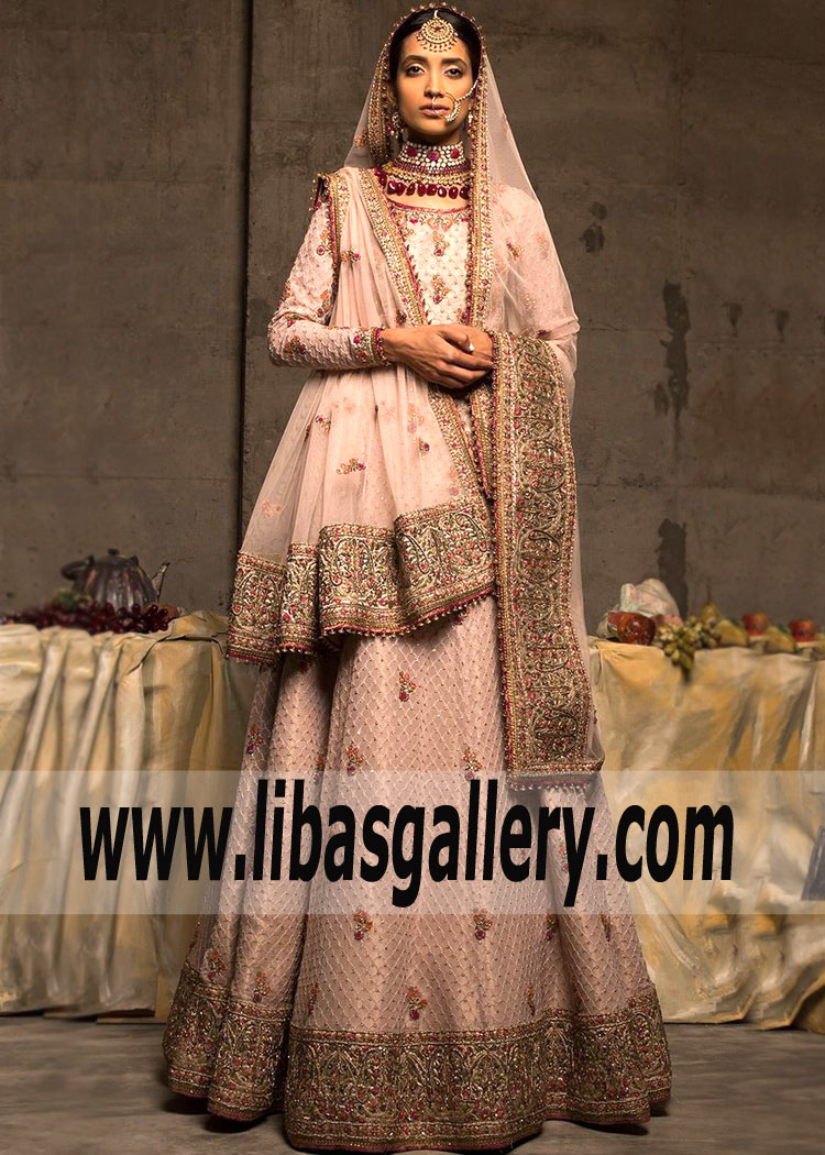 Delightful Pink Durres Lehenga