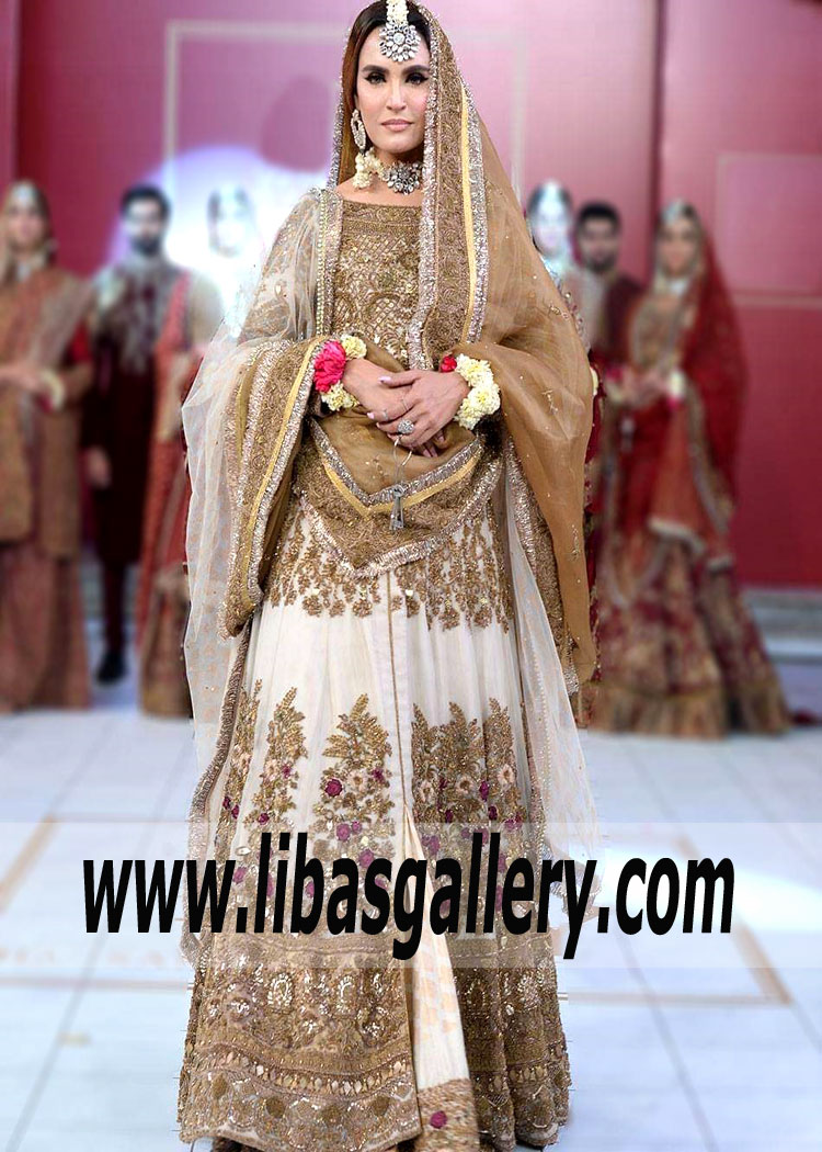 Exquisite Offwhite Crocus Bridal Sharara