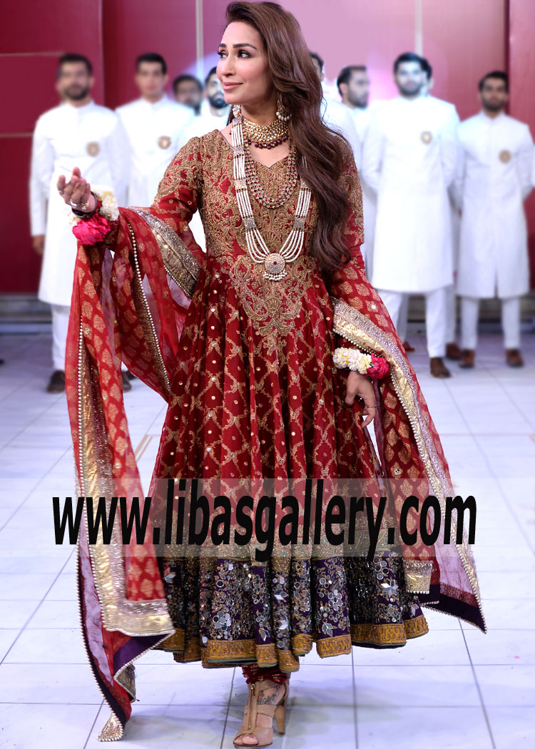 Wedding dress Maroon Amorpha Anarkali