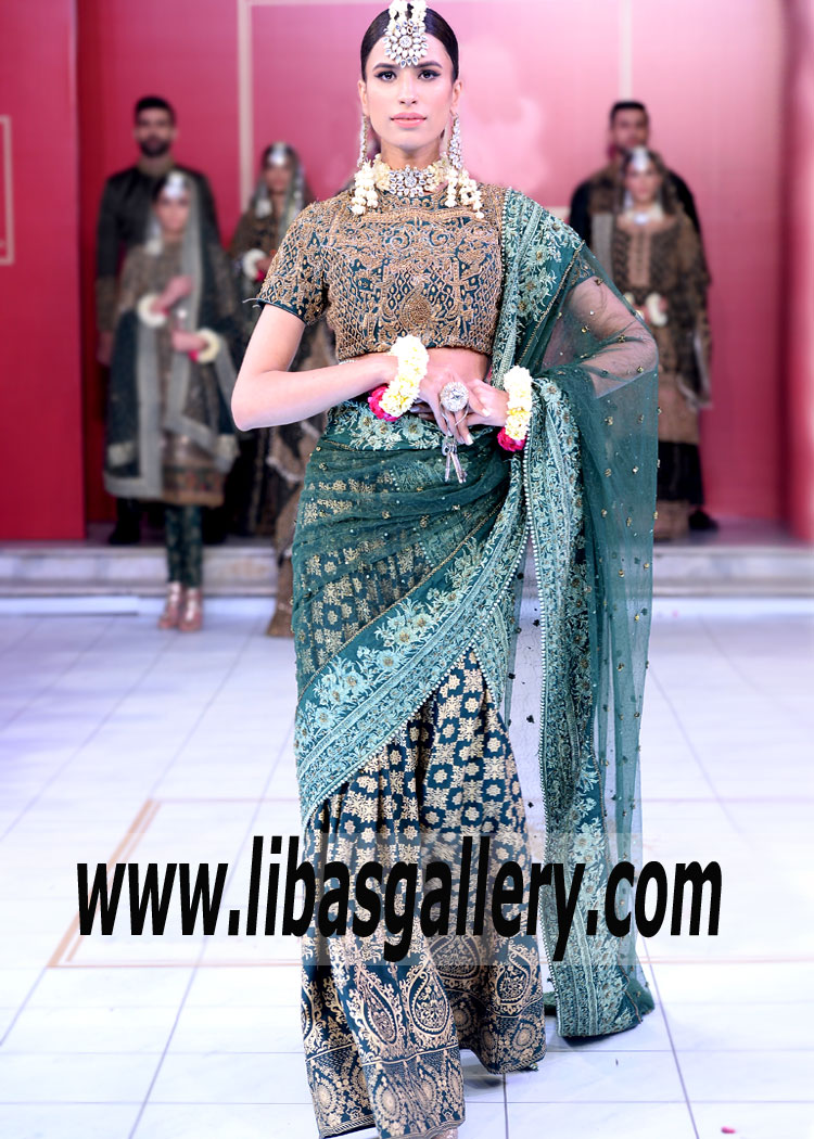 Peacock Design Bridal Lehenga Choli Set With Dupatta Online India USA –  Sunasa