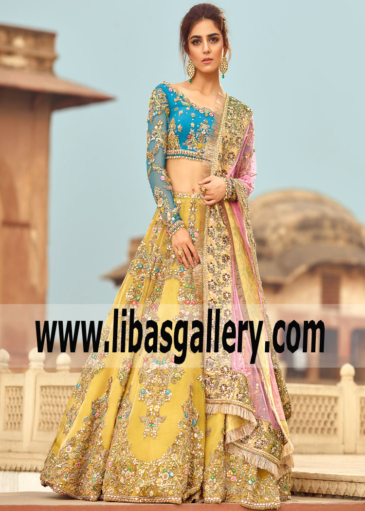 Premiere Bridal Dresses: Pakistani Lehenga Choli, Faiza Saqlain Bridal Lehenga, Best Dress Deal Site UK, USA, Canada