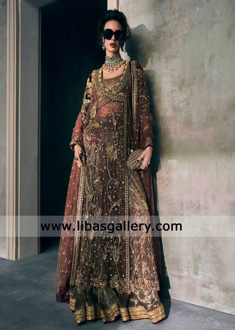Zanzibar Brown Angrakha Special Occasion Dress