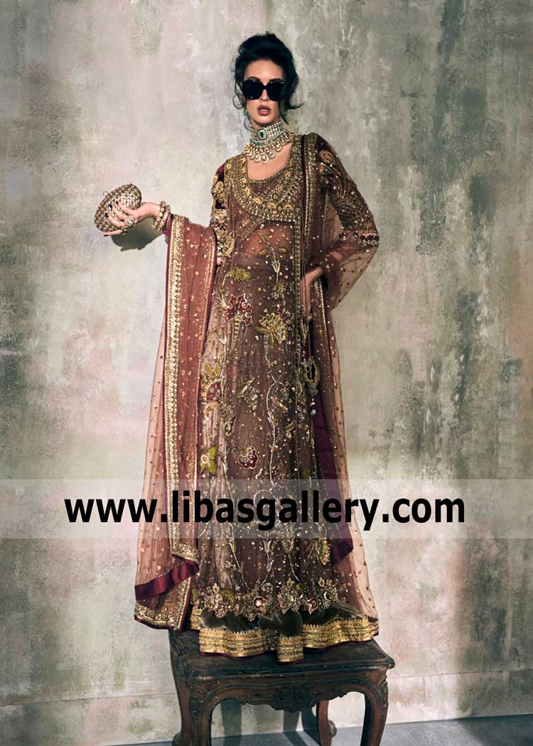Zanzibar Brown Angrakha Special Occasion Dress