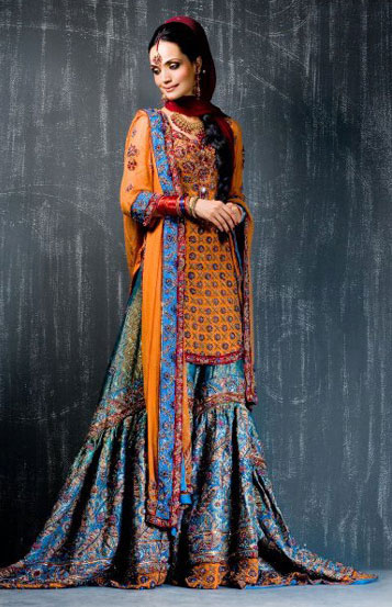 Burnt Orange Pakistani Bridal Lehenga,Orange Bridal Lehnga Online Store Bridal Wear